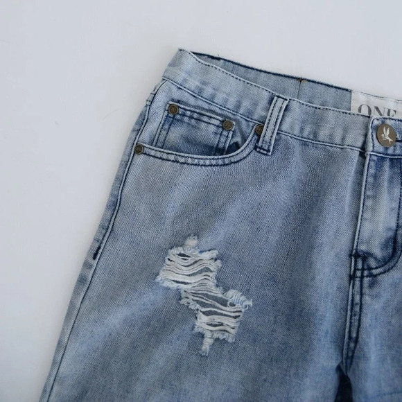 One by One Teaspoon Blue  Awesome Baggies Distressed Straight Jeans Size 29 - Picture 11 of 14